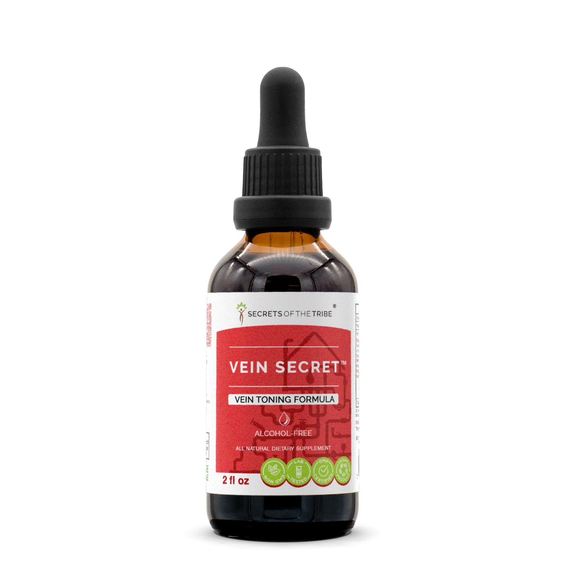 Secrets of the Tribe - Vein Secret, Vein Tonnig Formula, Herbal Supplement Blend Drops Alcohol-Free Liquid Extract (2 fl oz) Secrets of the Tribe uk supplements