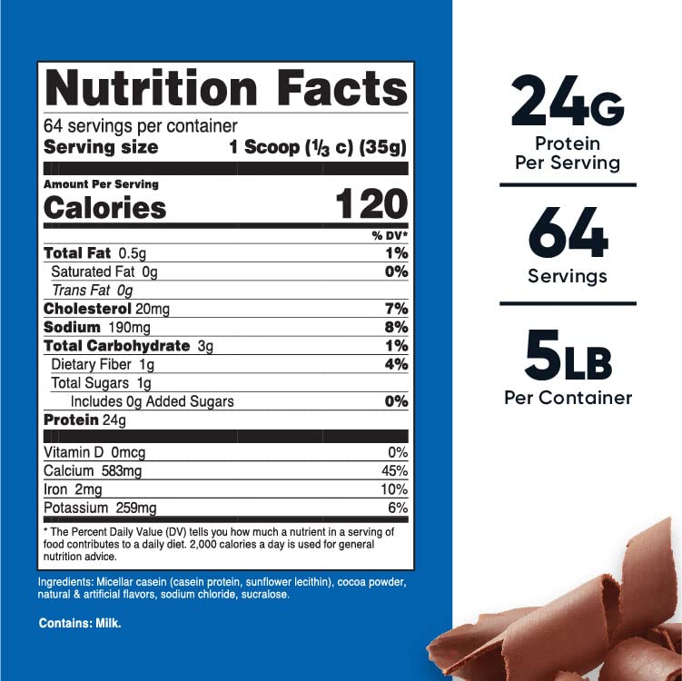 Nutricost Casein Protein Powder 5lb Chocolate - Micellar Casein, Gluten Free, Non-GMO Nutricost uk supplements