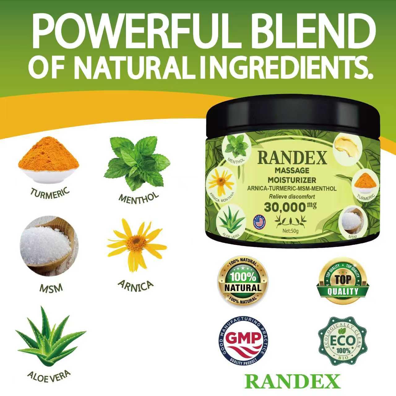 RANDEX 30000MG Organic Massage Moisturizer - Muscles,Joints,Knees, Shoulders,Body, Extra Strength- Natural RANDEX uk supplements