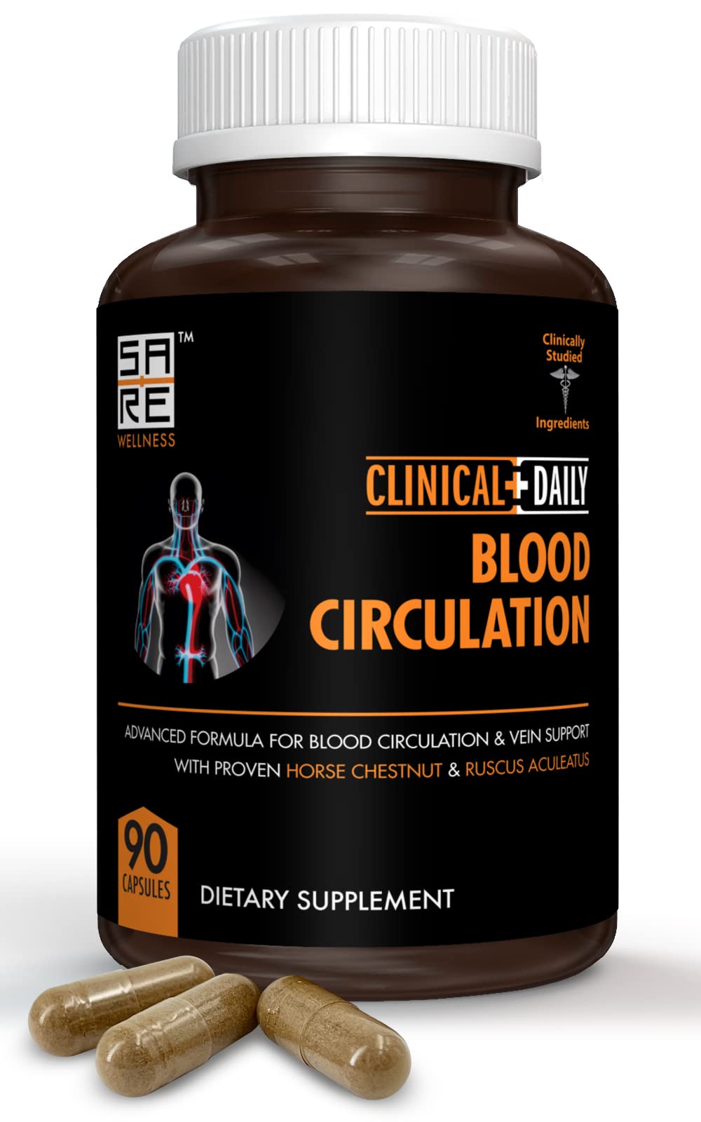Clinical Daily Blood Circulation Supplements. Butchers Broom, Horse Chestnut, Hawthorn Clinical Daily uk supplements