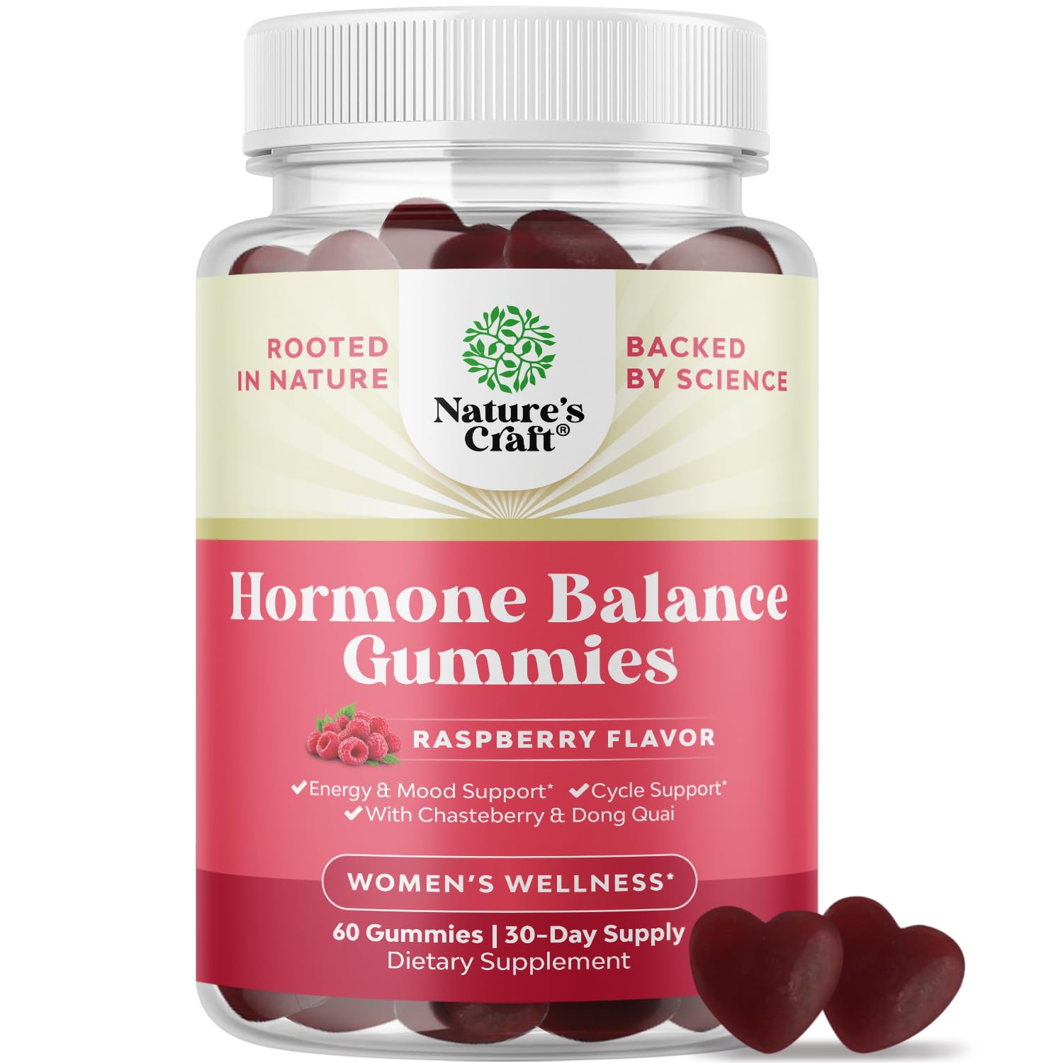 Hormone Balance for Women Gummies of All Ages - PMS Support Supplement for Women to Regulate Menstrual Cycle & Hormonal Balance Menopause & Mood Swings with Vitamin B6 & Dong Quai - 60 Chews Natures Craft uk supplements