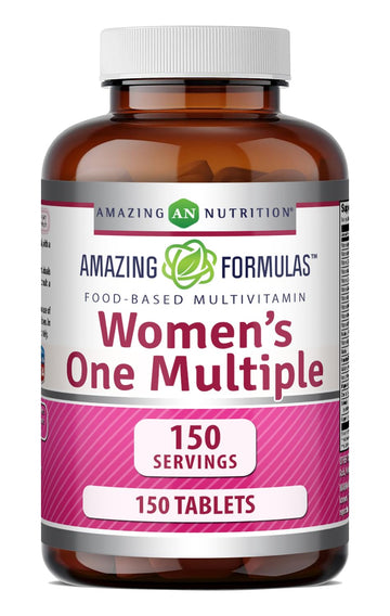 Amazing Formulas Women's One Multivitamin | Food Based | 150 Tablets, 5 Month Supply | Complete Blend of 40 Vitamins, Minerals & Probiotics Supplements | Non-GMO | Gluten-Free | Made in USA Amazing Nutrition uk supplements