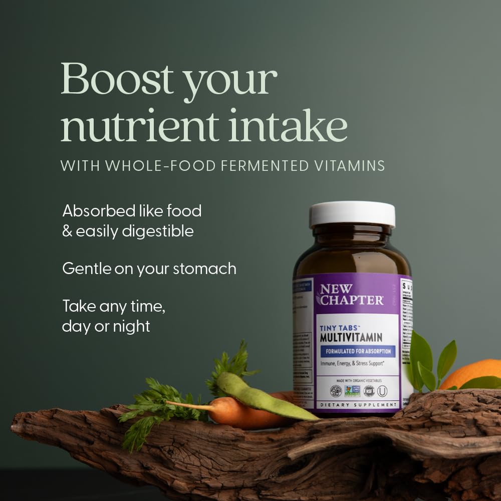 New Chapter Tiny Tabs Multivitamin with 20+ Nutrients for Immune, Cellular Energy & Stress Support, Including Vitamin D3 + B Vitamins, 192 Count New Chapter uk supplements