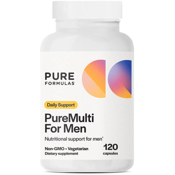 PureFormulas PureMulti for Men - Daily Comprehensive Multivitamin for Men's Health, Vitality, Energy, Focus, & Performance. Mens Vitamins A, C, D, E, & B12 PureFormulas uk supplements