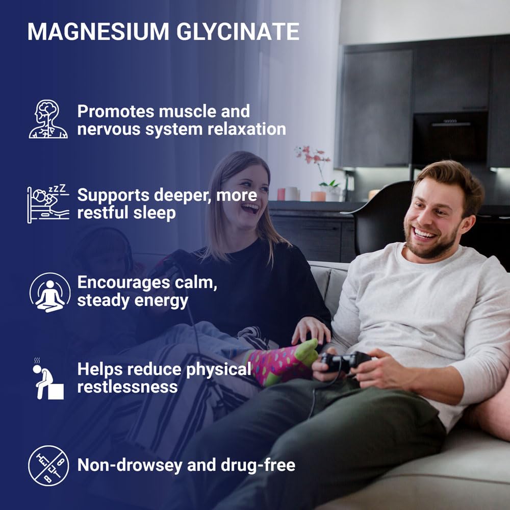 Zenium - Magnesium Glycinate for Sleep, Chelated, 600mg per Serving, 120 Capsules | High Absorption | Relieve Tension, Worry, Nervousness | Calm The Mind & Body | Ayurvedic | Natural Relief Supplement Zenium uk supplements