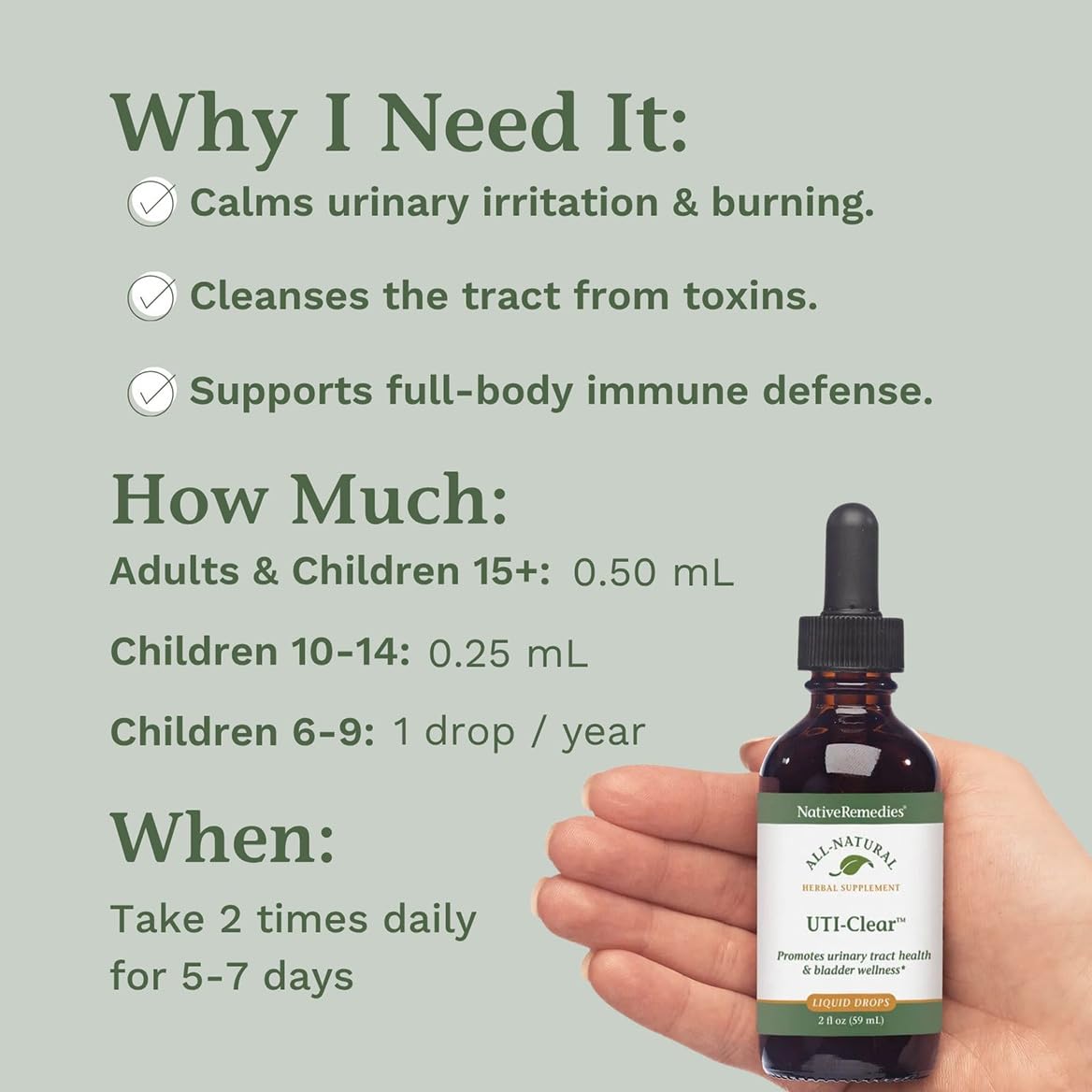 Native Remedies UTI-Clear for Urinary Tract and Bladder Health, 59 ml Native Remedies uk supplements