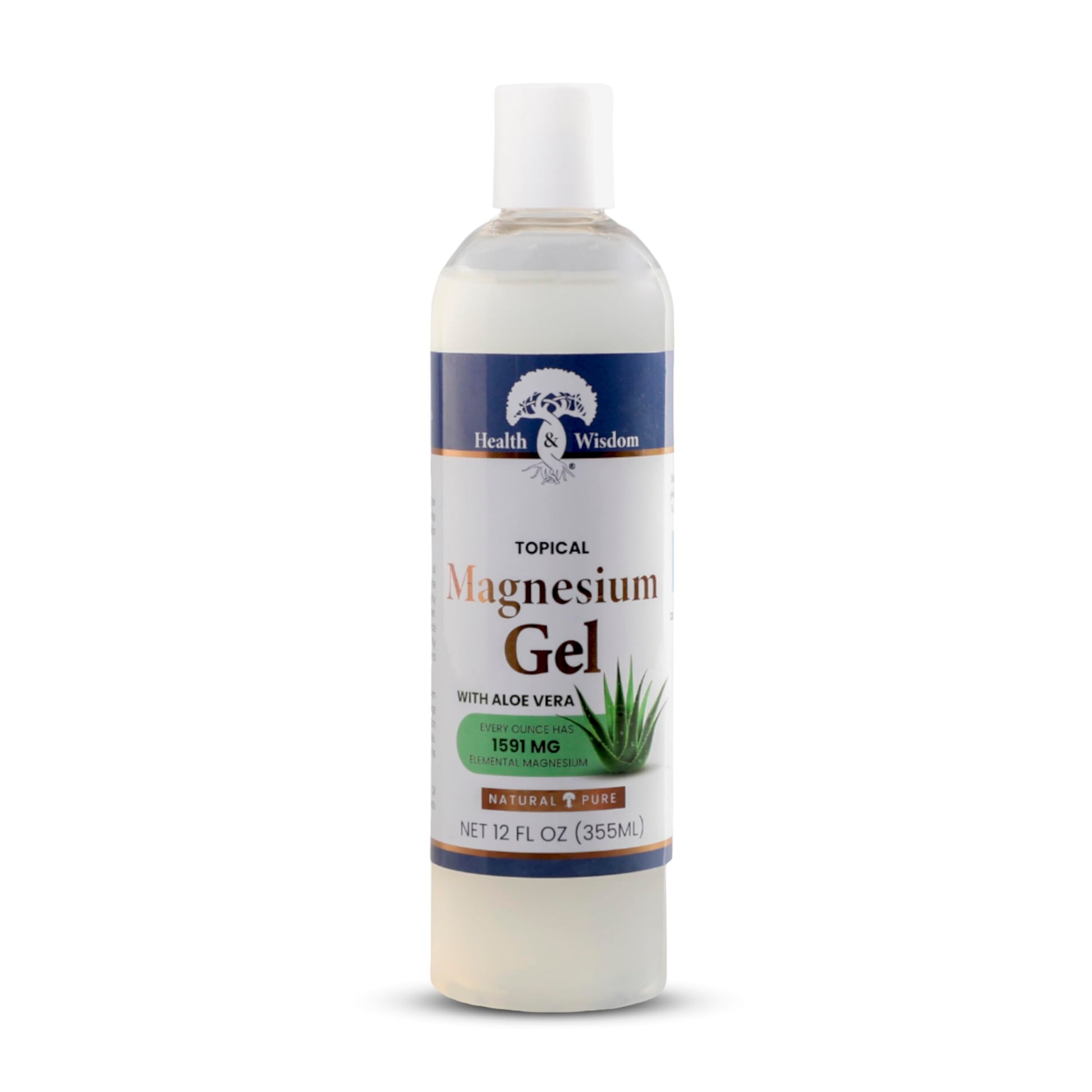 Health and Wisdom Pure Magnesium Gel with Seaweed Extract and Aloe Vera - Topical Muscle & Joint Relief- Natural and Pure Skin & Scalp Moisturizing - Enhanced Absorption - 12 Fl oz Health and Wisdom uk supplements