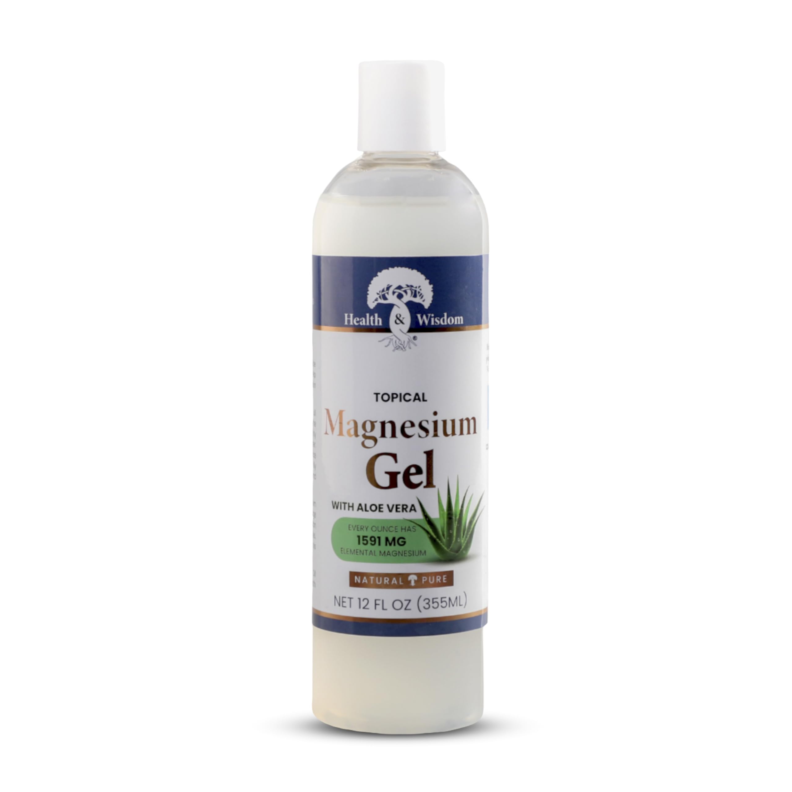 Health and Wisdom Pure Magnesium Gel with Seaweed Extract and Aloe Vera - Topical Muscle & Joint Relief- Natural and Pure Skin & Scalp Moisturizing - Enhanced Absorption - 12 Fl oz Health and Wisdom uk supplements