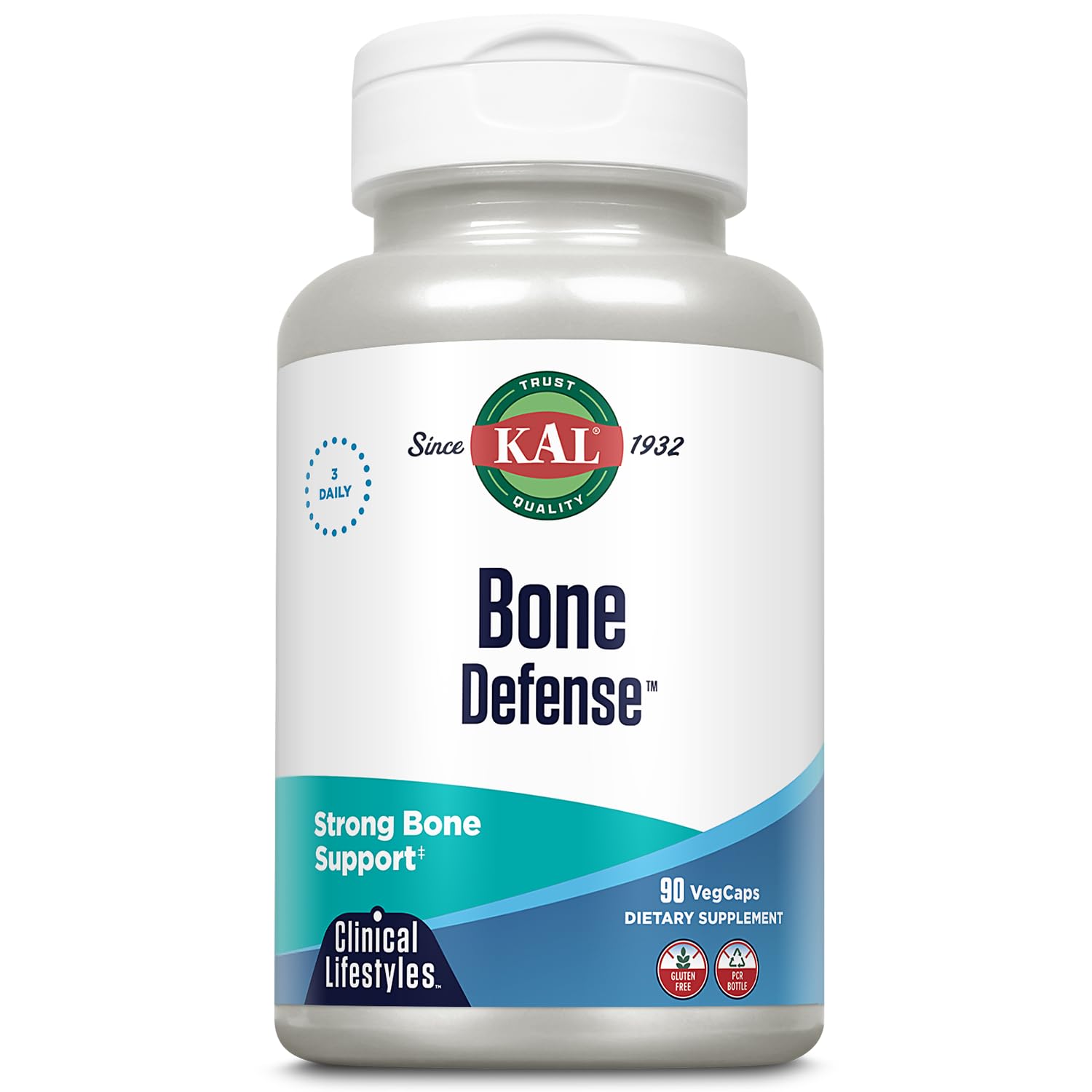 KAL Bone Defense | Healthy Bone Strength and Density Supplement | Calcium, Vitamin D3 and K2, Magnesium | 90ct, 30 Serv. KAL uk supplements