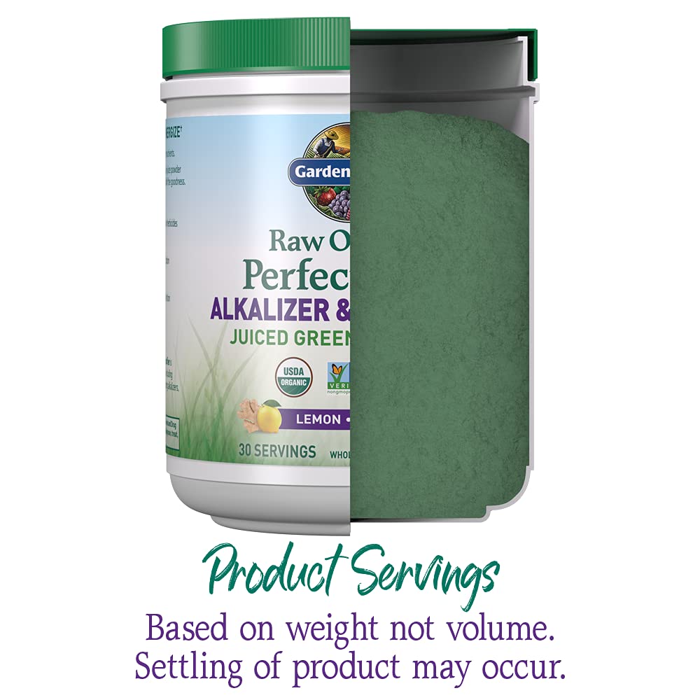 Garden of Life Raw Organic Perfect Food Alkalizer and Detoxifier, Lemon Ginger Flavored Superfood Powder Supplement, 30 Servings Garden of Life uk supplements