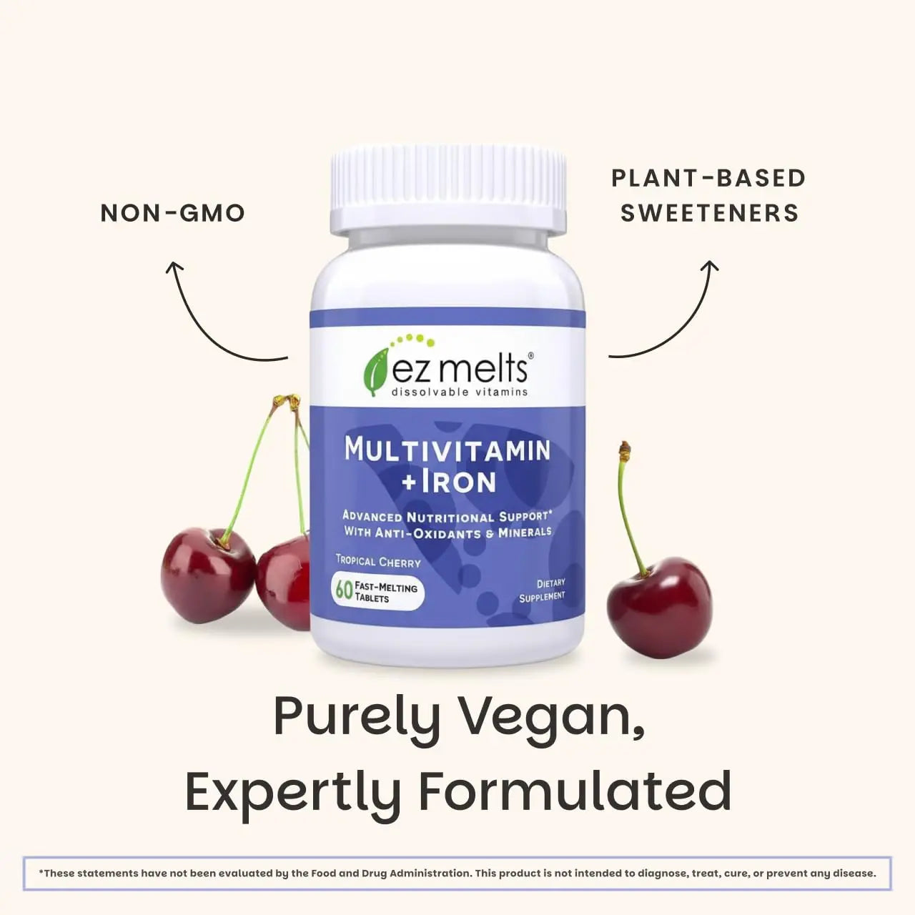 EZ Melts Multivitamin + Iron - Daily Multivitamin for Women & Men - Supports Healthy Energy Levels & Antioxidant Protection EZ Melts uk supplements