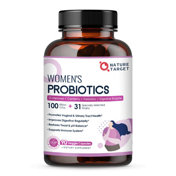 Probiotics for Women Digestive Health, 100 Billion CFUs Probiotic with Digestive Enzymes NATURE TARGET uk supplements