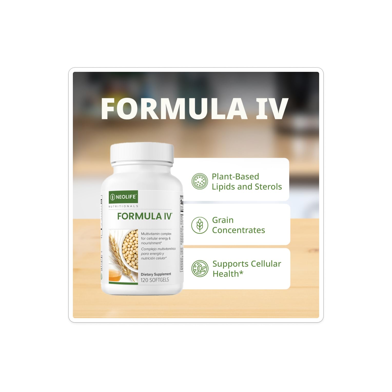 NeoLife - Formula IV Softgel - Vitamins A, C, D, E, B Complex, Multivitamins & Multi-Minerals, Multivitamin for Women & Men, TRE-EN-EN Grain Blend Supplements, Phyto Enzyme Blend - 120 Softgels NeoLife uk supplements