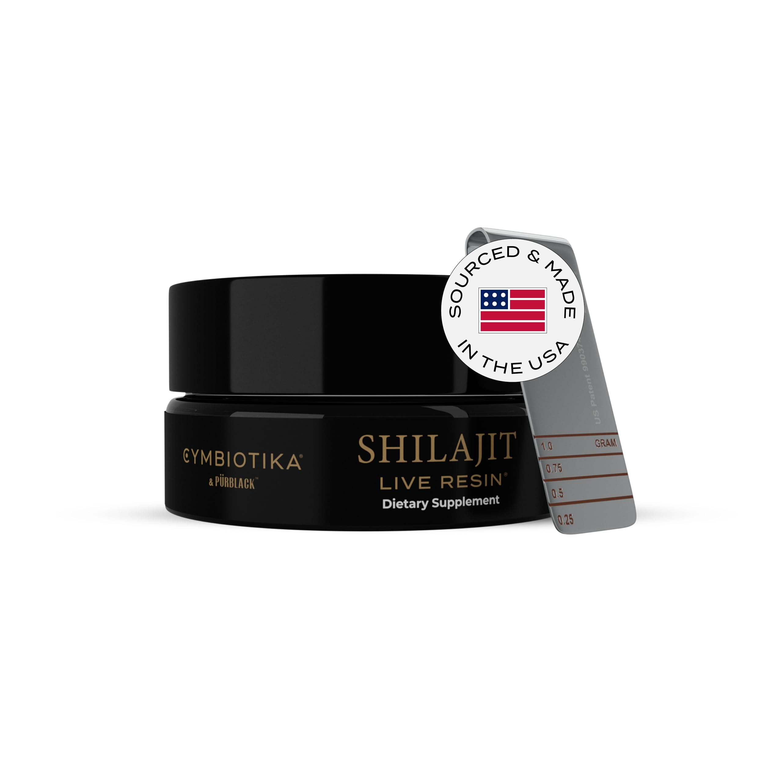 CYMBIOTIKA Pure Himalayan Shilajit Resin 500mg - 84+ Trace Minerals, High Potency with Elemental Gold & Fulvic Acid - for Energy, Focus, Immune & Digestive Support - Authentic Shilajit Resin CYMBIOTIKA uk supplements