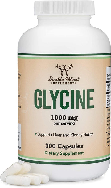 Glycine Supplement - 1,000mg Glycine Powder per Serving (300 Capsules) The Relaxing Amino Acid (Glicina) (Third Party Tested, Gluten Free, Non-GMO) by Double Wood Double Wood Supplements uk supplements