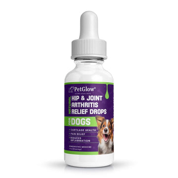 Petglow® Natural Hip & Joint Arthritis Relief Drops with Curcumin & Boswellia, Homeopathic Anti-Inflammatory Formula for Dogs, Cats & Horses, Supports Flexibility, Comfort & Mobility Naturally Petglow uk supplements