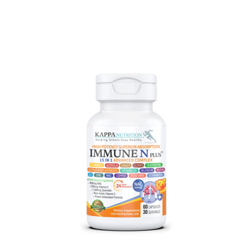(60 Capsules), NAC 600mg, Quercetin 1,000mg, Vitamin C 500mg, Zinc 50mg, Vitamin D3 5,000iu, Selenium, Copper, Acerola, Ginger, Rutin, Citrus Bioflavonoids, Rose Hips, Echinacea, Immune N Plus 15 in 1 KAPPA NUTRITION uk supplements