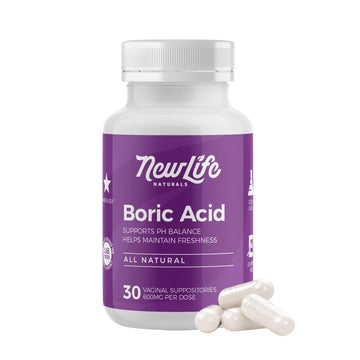 NewLife Naturals - Boric Acid Suppositories for Women pH Balance Pills - 600mg - Feminine Care - Vaginal Odor Itching Discharge BV | Made in USA | 30 Capsules NewLife Naturals uk supplements