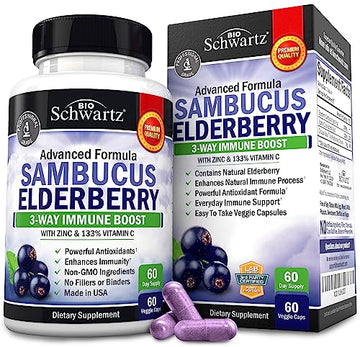 Elderberry with Zinc and Vitamin C for Adults - Immune Support Vitamins BioSchwartz uk supplements