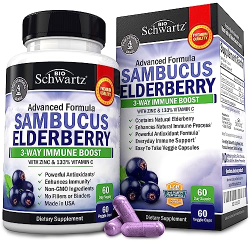 Elderberry with Zinc and Vitamin C for Adults - Immune Support Vitamins BioSchwartz uk supplements