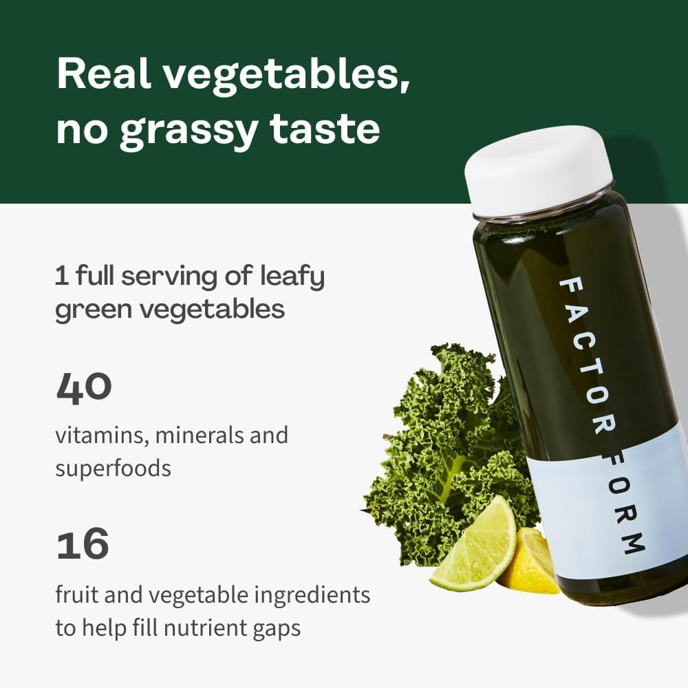 FACTOR FORM Daily Greens Superfood Powder | 5 Functional Blends for Gut Health, Energy & Immunity | Prebiotics, Probiotics, Adaptogens, B Vitamins (7 Servings, Individual Packets) FACTOR FORM uk supplements