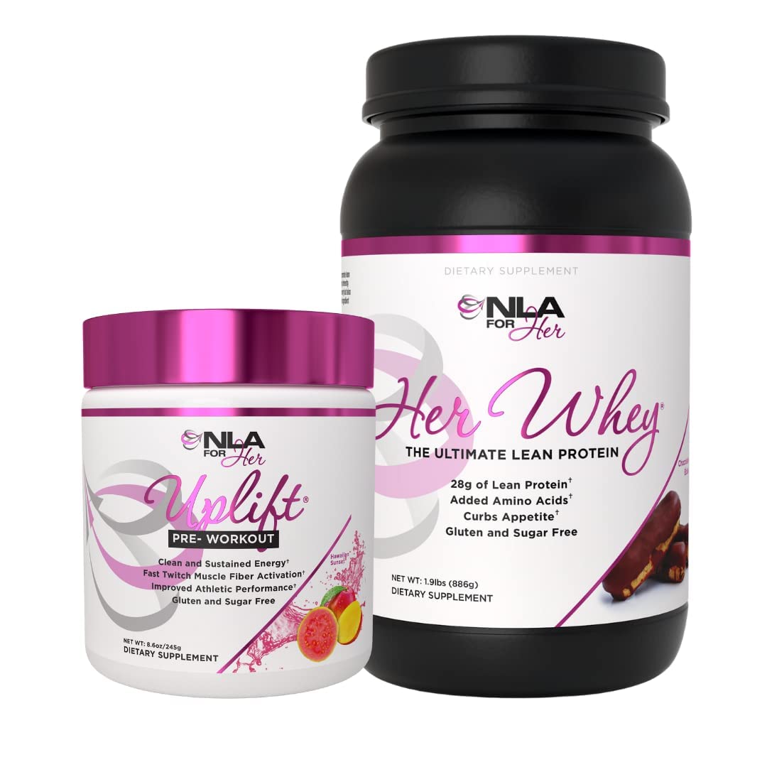 NLA for Her Pre/Post Workout Stack (Includes Her Whey Chocolate Éclair and Uplift Pre NLA for Her uk supplements