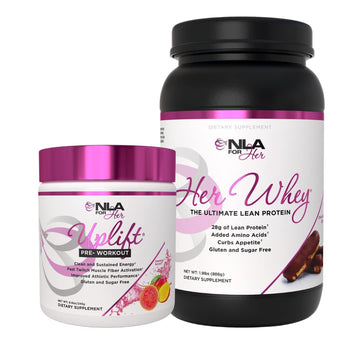 NLA for Her Pre/Post Workout Stack (Includes Her Whey Chocolate Éclair and Uplift Pre NLA for Her uk supplements