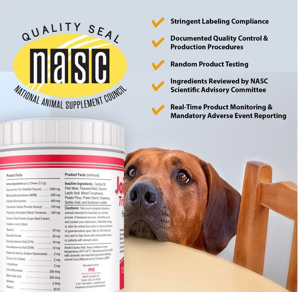 Joint MAX Triple Strength Hypo-Allergenic Soft Chews for Dogs - Hip and Joint Support Supplement with Glucosamine, Chondroitin, & MSM - Made in The USA - 120 Soft Chews Joint Max uk supplements