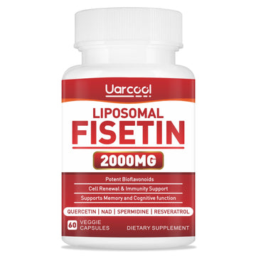 Uarcool Fisetin Supplement 2000mg for Healthy Aging and Longevity, Skin Health, Brain - Soy Free, Vegetarian - 60 Softgels Uarcool uk supplements