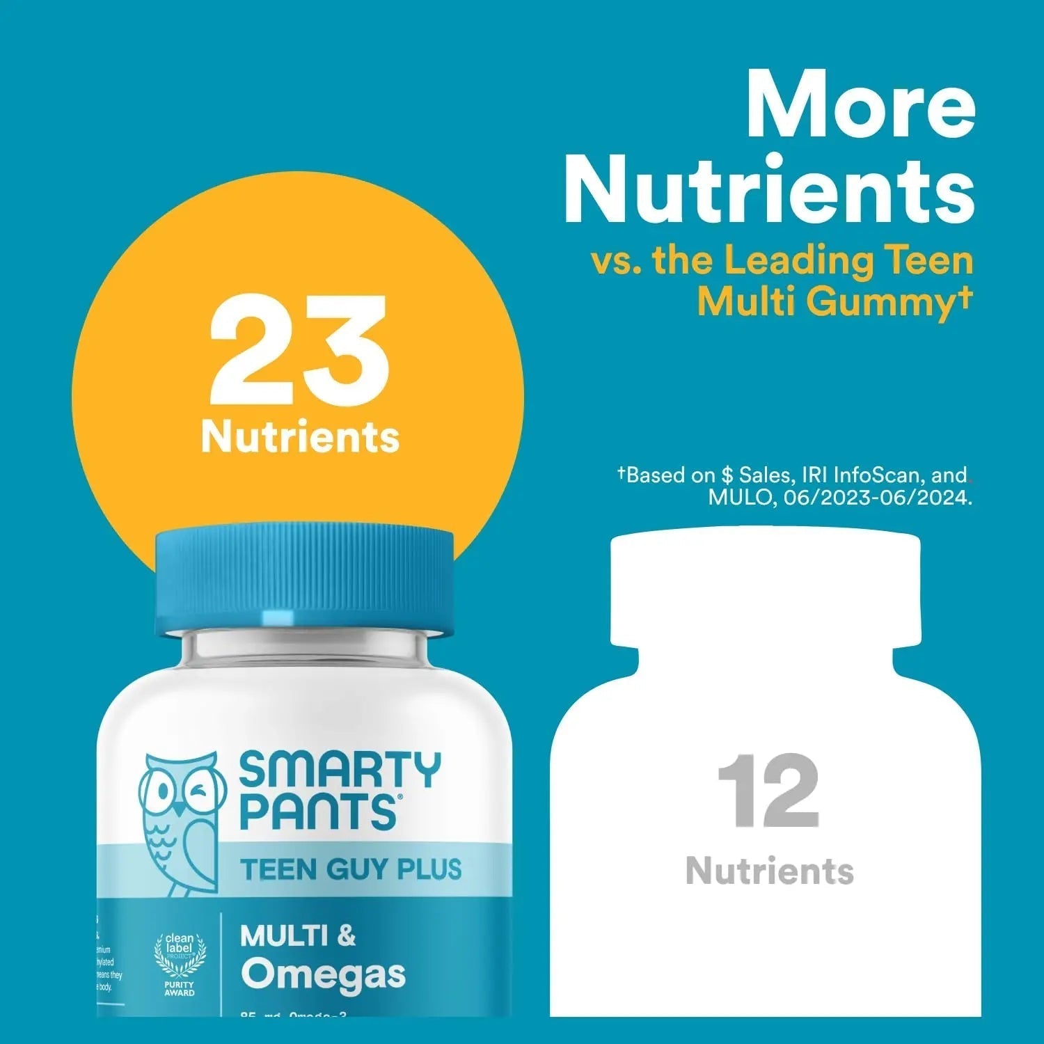 SmartyPants Teen Guy Multivitamin Gummies - Improved Formula: Omega 3 (DHA/EPA), Vitamin D3, C, Vitamin B12, B6, A, K & Zinc SmartyPants uk supplements