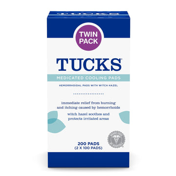 TUCKS Medicated Cooling Pads, 200 Count - Witch Hazel Pads for Sensitive Areas, Cleanse and Protect from Irritation TUCKS uk supplements