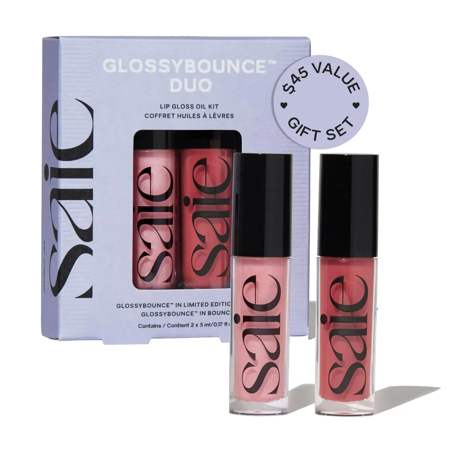 Saie Glossybounce High-Shine Hydrating Lip Gloss Oil - Sheer Tinted Lip Oil with Hyaluronic Acid + Jojoba Oil for Long-Lasting Moisture (.17 oz) (Disco + Bounce) Saie uk supplements