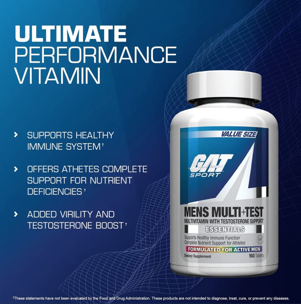 GAT SPORT Men's Multi + Test, Premium Multivitamin Tablets (60 Count) GAT SPORT uk supplements