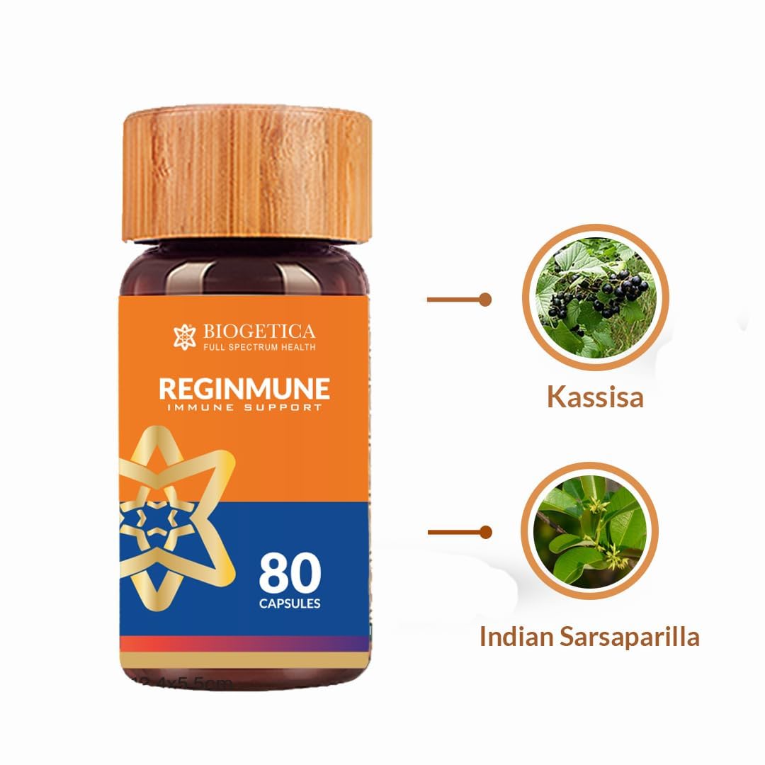 Biogetica Reginmune - Natural Immune Support Care Daily Boost Immune System Booster - 80 Capsules Biogetica uk supplements