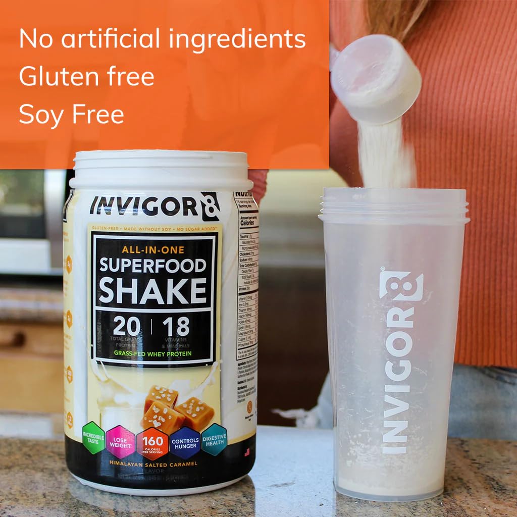 INVIGOR8 Superfood Grass Fed Whey Protein Isolate Shake Himalayan Salted Caramel INVIGOR8 uk supplements