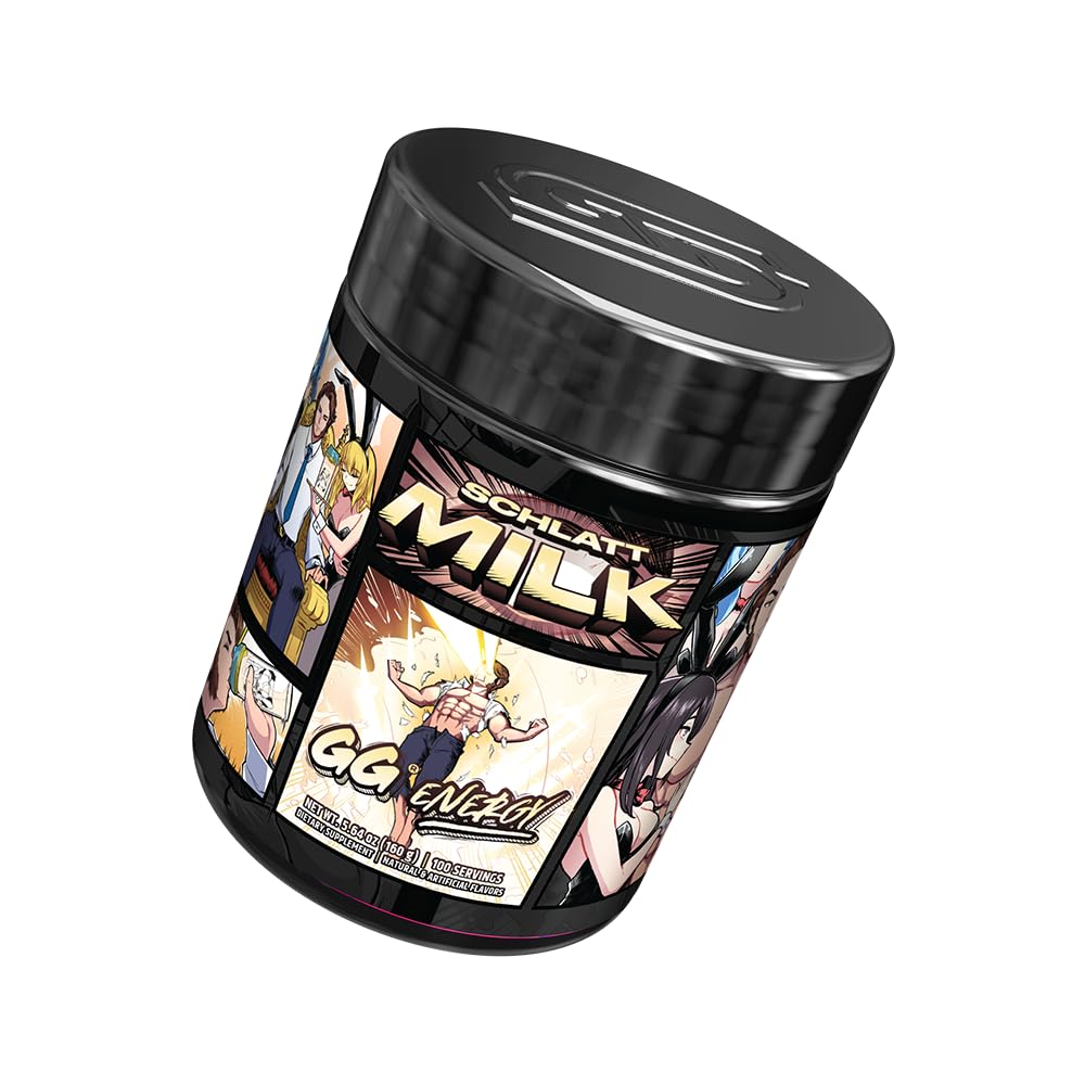 Gamer Supps GG Energy - Schlatt Milk by jschlatt (100 Servings) - Keto Friendly Gaming Energy and Nootropic Blend, Sugar Free + Organic Caffeine + Vitamins + Immune Support, Powder Drink Gamer Supps uk supplements