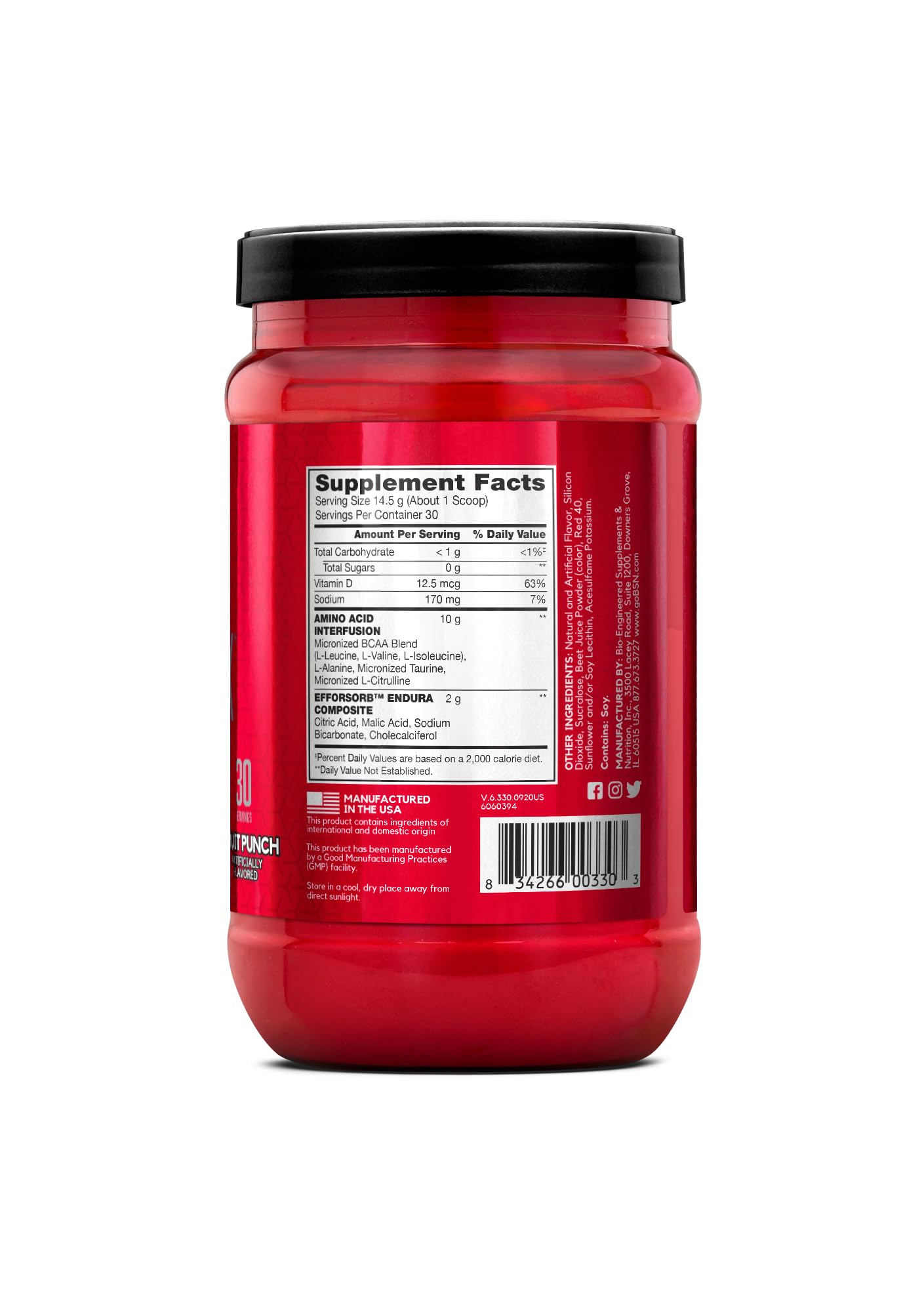 BSN Amino X Muscle Recovery & Endurance Powder with BCAAs, Intra Workout Support, 10 Grams of Amino Acids, Keto Friendly, Caffeine Free, Flavor: Fruit Punch, 30 servings (Packaging May Vary) BSN uk supplements
