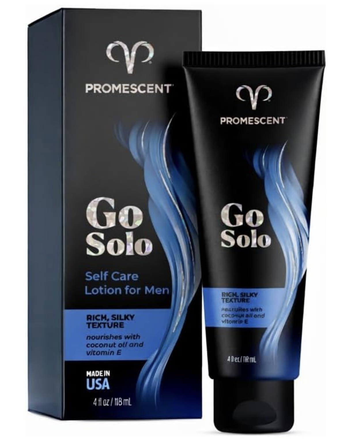Promescent Go Solo Lotion for Men, Natural Unscented Moisturizing Ingredients with Coconut Oil and Sweet Almond Oil, Creamy Natural Texture, Fast-Absorbing, Made in the USA, 4 fl oz Promescent uk supplements