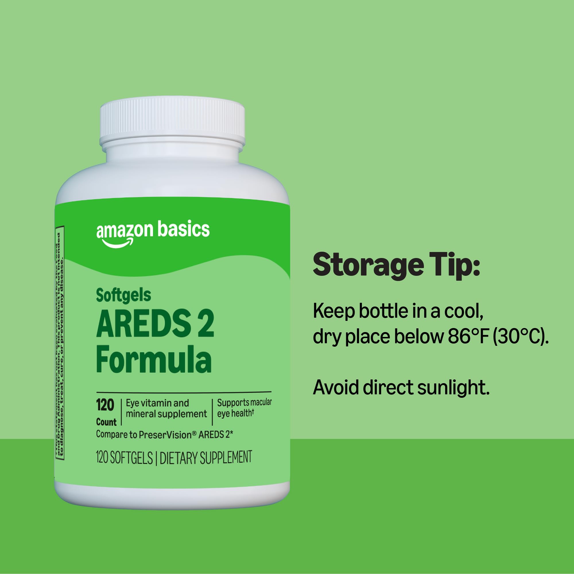 Amazon Basics Eye Vitamin and Mineral Supplement, AREDS 2 Formula with Lutein & Zeaxanthin, 120 Softgels Amazon Basics uk supplements