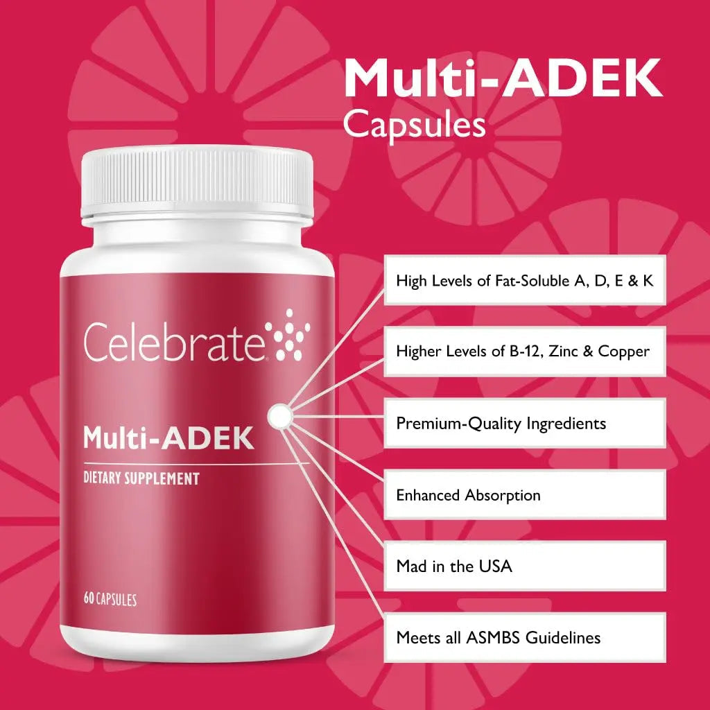 Celebrate Vitamins Multi ADEK, Iron Free – Daily Bariatric Multivitamin, High Level of Vitamins A, D, E, K & B12 Celebrate Bariatric Supplements uk supplements