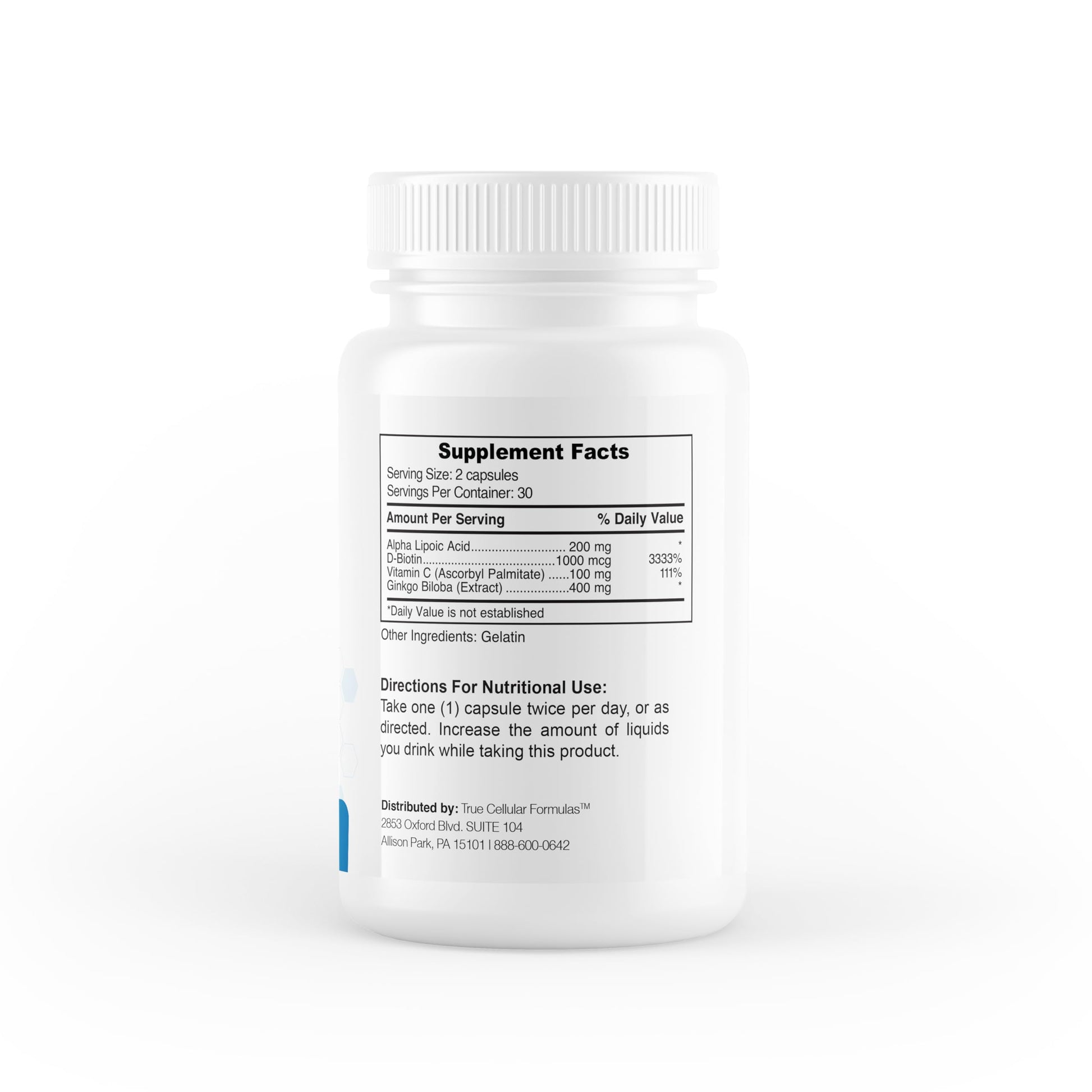 True Cellular Formulas BrainDTX - Supports Cognitive Function, Focus & Mental Clarity - Promotes Clear Thinking & Memory - with Alpha Lipoic Acid & Biotin - Antioxidant Support - 60 Capsules True Cellular Formulas uk supplements