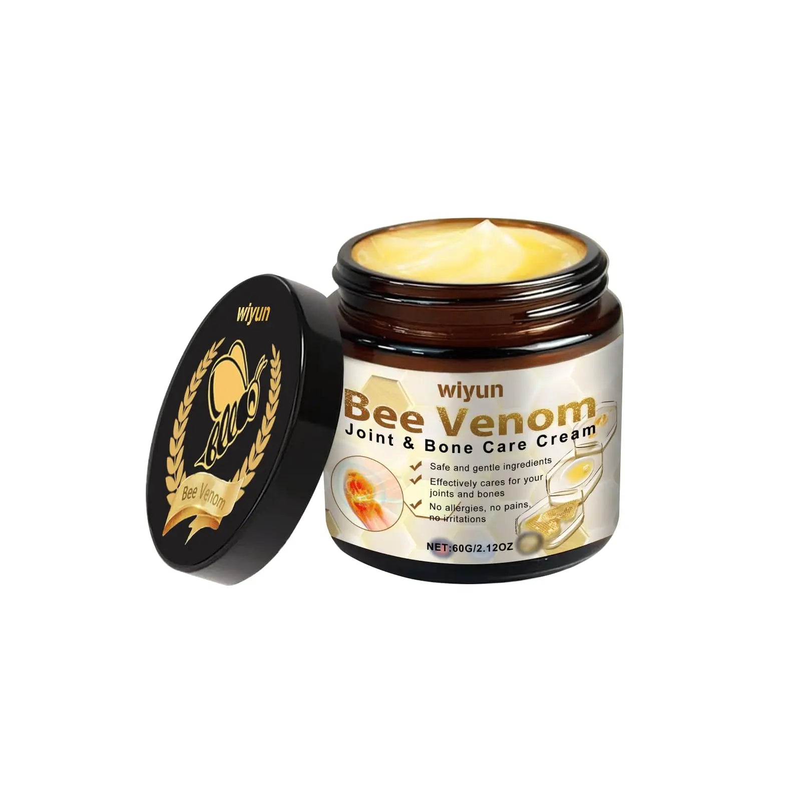 JOYVOIDX Bee Venom Joint Cream with with Glycerin & Lemon Extract, Helps Soothe Joint & Muscle Discomfort, Intense Moisturizing,Provides Cooling Sensation, Non-Greasy Fast Absorbing Formula,2.12 oz JOYVOIDX uk supplements