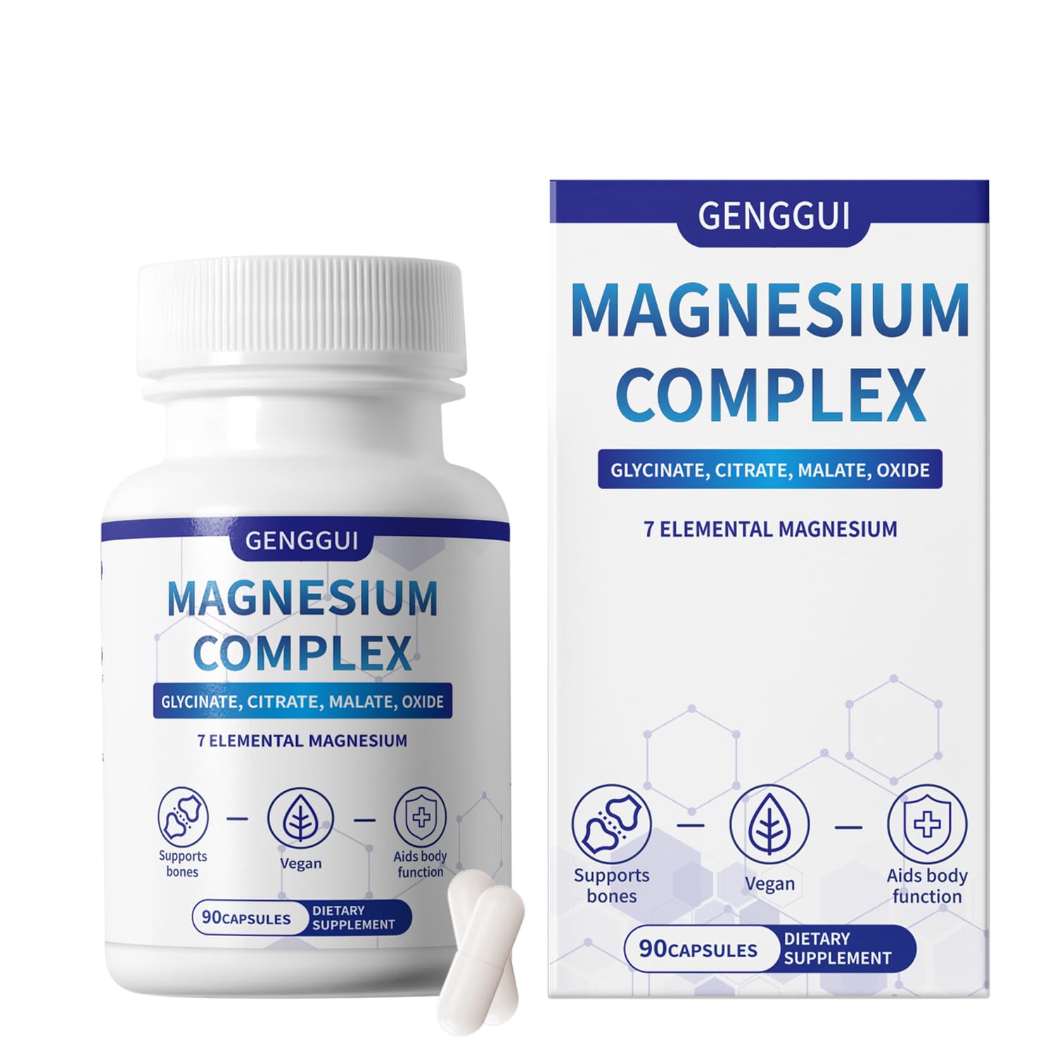 Magnesium Complex 1000mg with 8 Types - Glycinate, Citrate, Malate - Supports Muscle Relaxation, Bone Health, Energy Production & Sleep - High Absorption, Non-GMO, Vegan Capsules, 90 Count (001) ZYGCDZ uk supplements