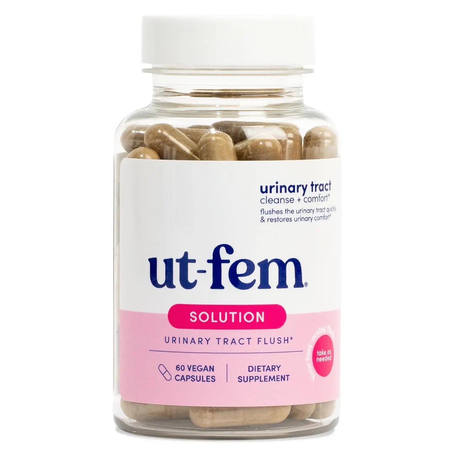 UT-Fem Solution - Fast-Acting Urinary Tract Flush for Women, Proactive UTI Support, Promotes Cleansing & Comfort, Clinical-Strength D-Mannose, Cranberry, and Natural Ingredients - 60 Vegan Capsules UT-Fem uk supplements
