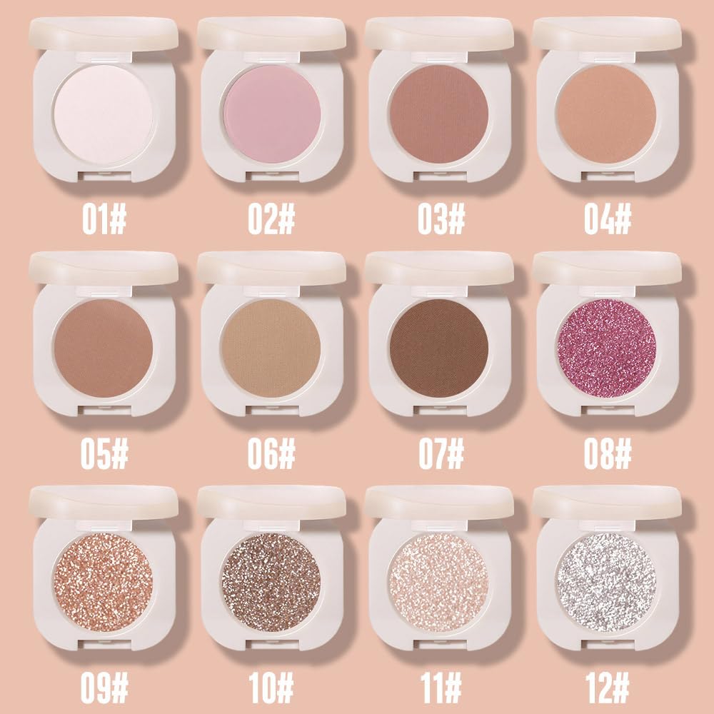 FeiCuiYun Glitter Shimmer Sparkle Eye Shadow Palette Makeup for Older Women, Pearl White Silver Glitter Shimmer Metallic Holographic Iridescent Cream Iridescent Single Monochrome Eyeshadow Makeup, 11 FeiCuiYun uk supplements