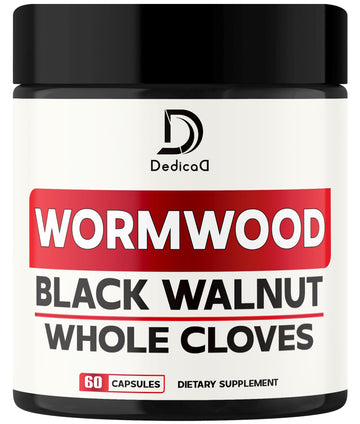 DEDICAD 12in1 Wormwood Capsules Black Walnut Cloves, Ginger, Turmeric Curcumin & Black Pepper - Immune System - 60 Capsules DEDICAD uk supplements