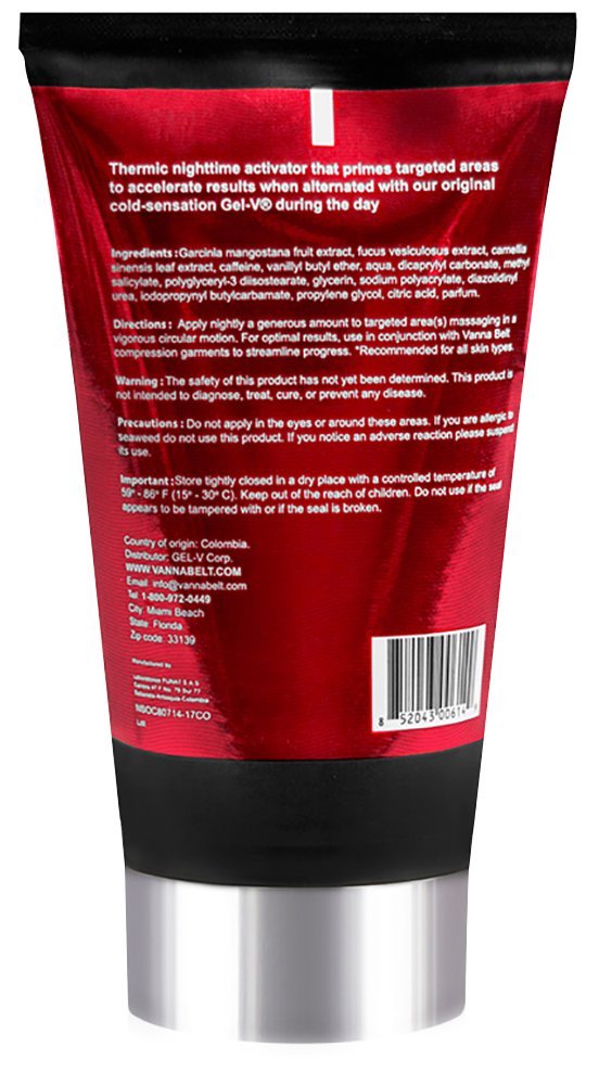 Vanna Belt Gel-V Hot Cream for Cellulite, 6.3 oz - Effective Nighttime Belly Fat Burning V VANNA BELT uk supplements