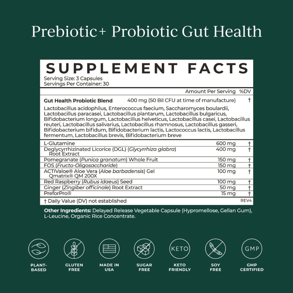 CYMBIOTIKA Probiotic + Prebiotic, 60 Billion CFU - 19 Strains, Gut Health Supplement for Women & Men, Immune Support, Digestive Health, & Gut Balance, 90 Capsules, 1 Month Supply, Made in USA CYMBIOTIKA uk supplements