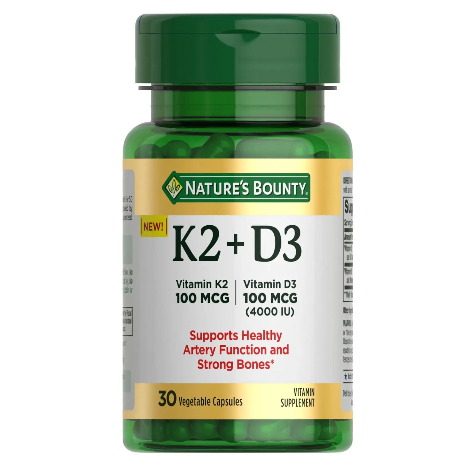Nature’s Bounty Vitamin D3 K2 Supplement, 4000 IU Vitamin D3 plus 100 mcg of Vitamin K Supplements Nature's Bounty uk supplements