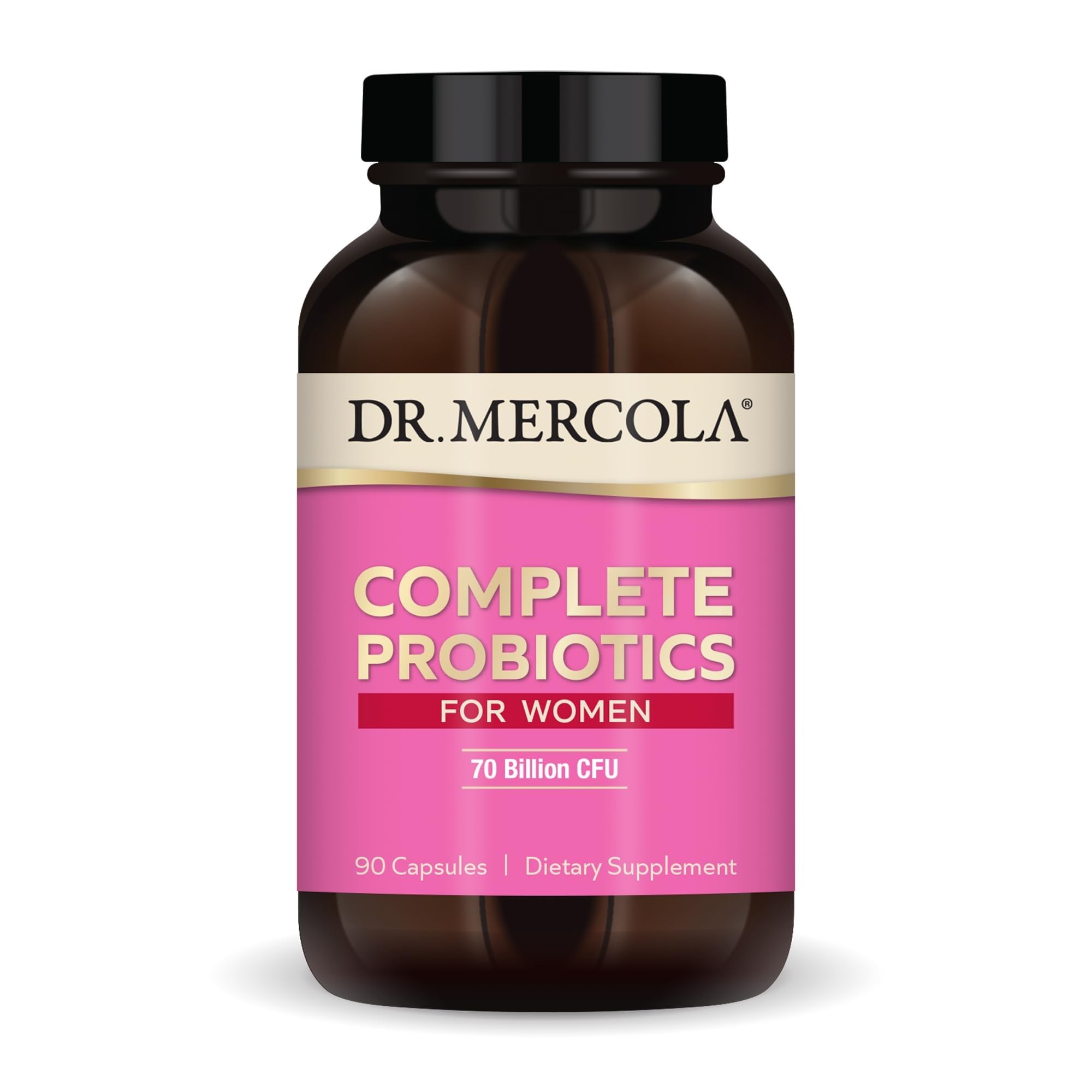Dr. Mercola Complete Probiotics for Women - Supports Gut, Vaginal & Immune Health - Contains Lactobacillus Strains - Non-GMO, Gluten-Free & Soy-Free - 90 Capsules (90 Servings) Dr. Mercola uk supplements